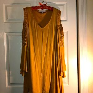 Forever 21 Gold Flared Dress